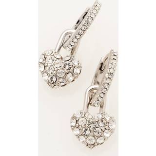Ted Baker Ted Baker Royal Silver Tone Pari: Pave Crystal Padlock Huggie Earrings