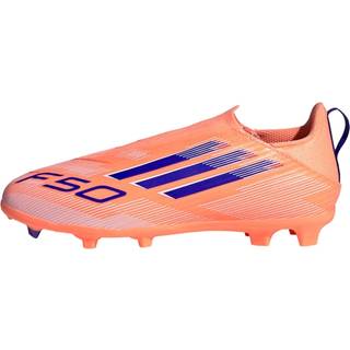 F50 League Laceless Firm/Multi-Ground støvler til børn - Beam Orange / Lucid Blue / Cloud White - 33