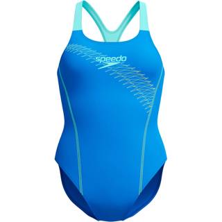 Speedo Women's Medley Logo 1 Piece Badedragt Damer størrelse 46 farve blå