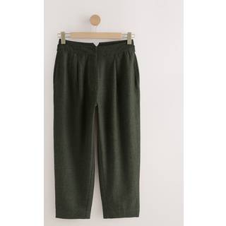 Next Dark Green N. Premium Barrel Leg Trousers With Wool