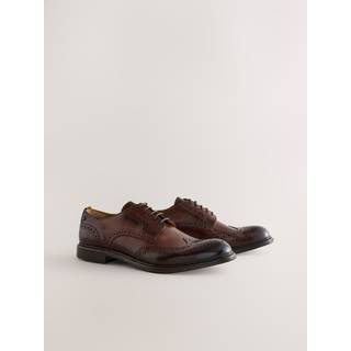 Next Dark Brown Heritage Brogue Shoes - uk8eu42