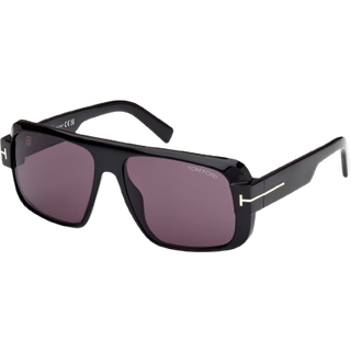 TOM FORD Mand FT1101 TURNER 01A Solbriller Acetat Sort Grå Firkantet Normal
