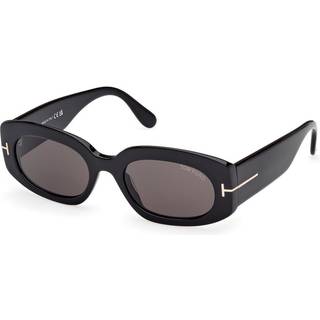 TOM FORD Kvinde FT1187 CIELLE 01A Solbriller Acetat Sort Røg Rund Normal