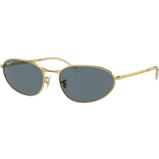 Ray - Ban Unisex RB3734 001/3R Solbriller Metal Guld Blå Geometrisk Polariseret Antiblænding