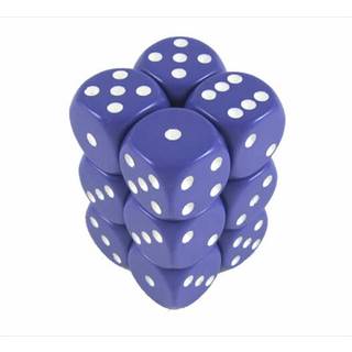 Chessex Manufacturing 25607 Opaque Purple With White - 16 MM Sixids Dice Set of 12
