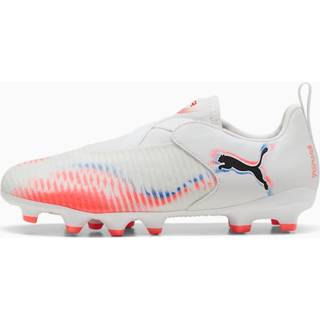 PUMA FUTURE 8 MATCH FG/AG Laceless Football Boots Youth, Shoes, White/Black/Glowing Red, 34.5
