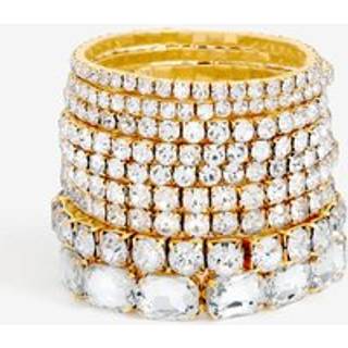 Mood Mood Gold Tone Crystal Multipack Stretch Bracelets - Pack of 7