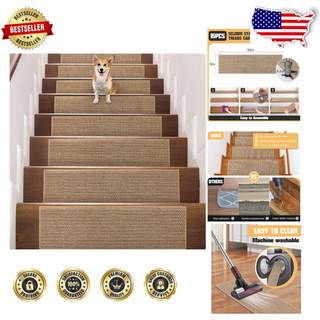 Seloom linned non slip trappe trapper t?ppe til tr?trin indend?rs skr?l og stick t?pper trappe til tr? trapper maskine vaskbare trappel?bere til