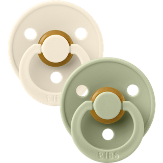 BIBS Pacifier Colour Latex Ivory/Sage Size 2 2pcs