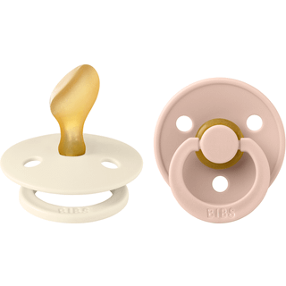 BIBS Pacifier Colour Latex Anatomical Ivory/Blush  Size 2 2pcs