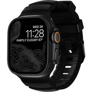 Nomad Apple Watch Series 11 46mm Rocky Point Band Carbon Black (Black Hardware)