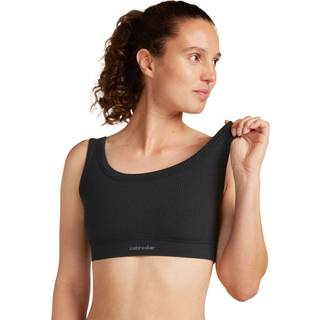 Icebreaker Women's Merino Rib Lotus Bra Sports-bh Damer størrelse S farve sort