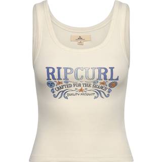 Rip Curl Women's Luna Ribbed Tank Top Damer størrelse XS farve beige/hvid