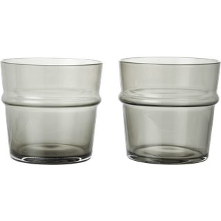 Ferm Living Boya Glas Lav 2-pak Smoked Grey - Drikkeglas Mundblæst Glas Røggrå - 1104272028