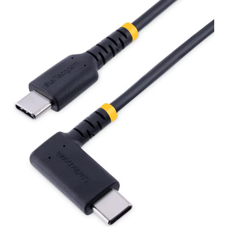 StarTech.com 1ft (30cm) USB C Charging Cable Right Angle, 60W PD 3A, Heavy Duty Fast Charge USB-C Cable, USB 2.0 Type-C, Durable and Rugged Aramid Fiber, S20/iPad/Pixel - High Quality USB Charging Cord (R2CCR-30C-USB-CABLE) USB Type-C kabel 30cm Sort --> På fjernlager, levevering hos dig 17-10-2026
