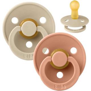 BIBS Rund Colour Sut - 2-Pak - Str. 2 - Naturgummi - Vanilla/Peach