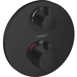 Hansgrohe Ecostat S termostatarmatur rund til indbygning med 2 udtag i mat sort