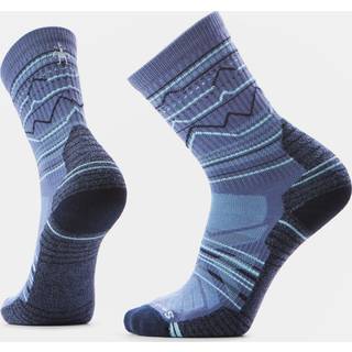 Smartwool Hike Light Cushion Mountain Range Pattern Crew Vandresokker størrelse M farve blå