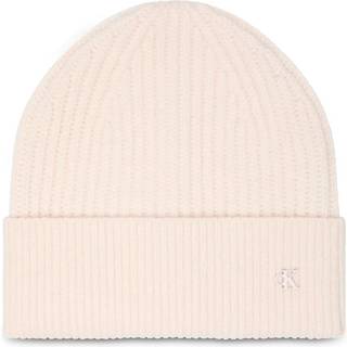 Wool Blend Signature Logo Beanie - Beige - One Size