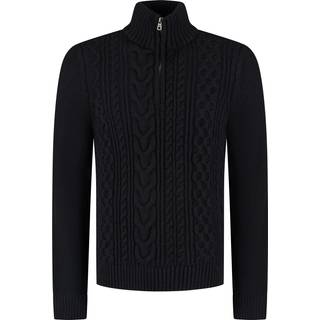 Superdry Superdry Blue Jacob Cable Knit Half Zip Jumper
