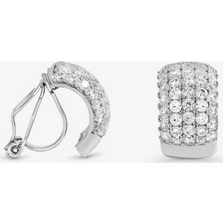 Jon Richard Jon Richard Silver Rhodium Plated Multirow Crystal Clip Earrings