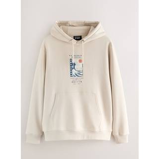 Next Neutral Ecru Overhead Hoodie Hokusai Graphic License