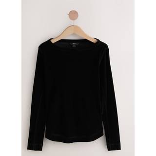 Next Black Long Sleeve Flocked Mesh Top