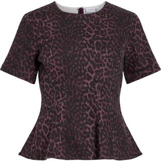 Vichia Leopard-print Top Med Korte Ærmer