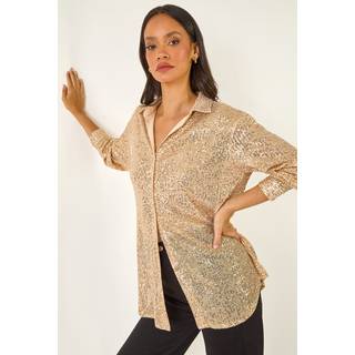 Roman Roman Metallic Sequin Button Through Stretch Shirt - 10
