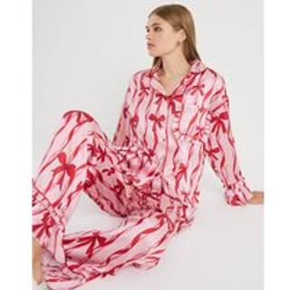 River Island River Island Pink Stripe Bow Print Pyjamas Set