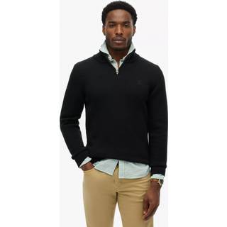 Superdry Superdry bomuldsstrikket trøje med halv lynlås