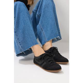 Lts Black Padded Retro Trainers In Standard Fit Standard > 12 Lts | Tall Women's Trainers - Standard 12