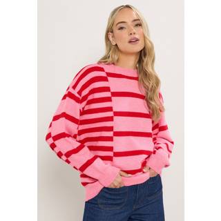 Lts Tall Pink & Red Striped Knitted Jumper Size 18-20