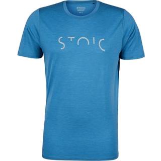 Stoic Merino155 LaholmSt. Print T-Shirt Stripes Merino-shirt Herrer størrelse 4XL farve blå