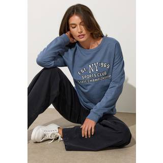 Lts Tall Blue 'Ny 1969' Slogan Sweatshirt 10 Lts | Tall Women's Hoodies & Sweatshirts