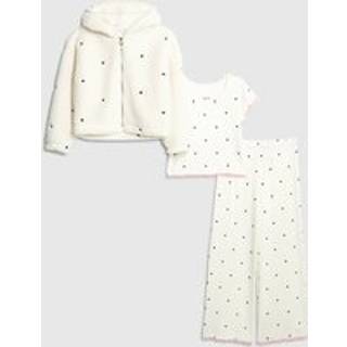 River Island River Island White Girls 3 Piece Heart Print Hoodie Pyjamas Set