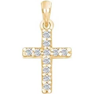 SIERSBØL - Korsvedhæng i forgyldt sølv med zirkonia
