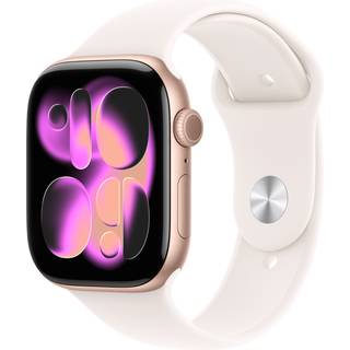 Apple Watch Series 11GPS + Cellular 46mm Rose Gold Aluminium Case with Light Blush Sport Band - M/L