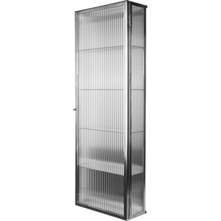 Ferm Living Haze Vægskab Ribbet Glas 35x100 Cm - Væghylder & Vægskabe Rustfrit stål - 1104272059