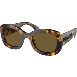 Prada Kvinde PR A13S VAU01T Solbriller Acetat Skildpadde Brun Rund Normal