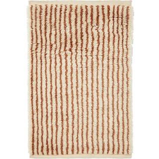 Ferm Living Kami Knyttet Gulvtæppe 80x120 Off-White/Rødbrun