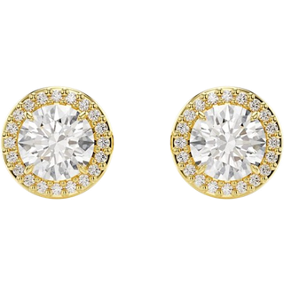 Swarovski Una Gold Round Cut Stud Earrings