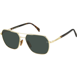 DAVID BECKHAM Mand DB 1128/G/S 06J/QT Solbriller Metal Guld Havana Grøn Firkantet