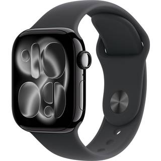 Apple Watch S11 (2025) GPS 42 mm - Jet Black Aluminium - Black Sport Band S/M (På lager i butik)