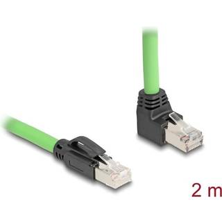 Delock Cat 6A RJ45 Netværkskabel Opadvinklet Stik, 2m - Grøn