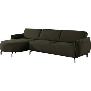 Venstrevendt hjørnesofa i grønt stof FERIONA