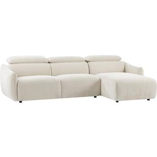 Højre hjørnesofa i beige chenille stof TAZIZA