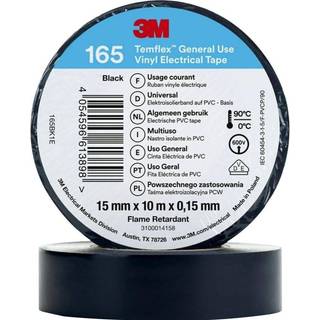 3M TemflexTM el vinyltape 165 sort 15 mm x 10 m