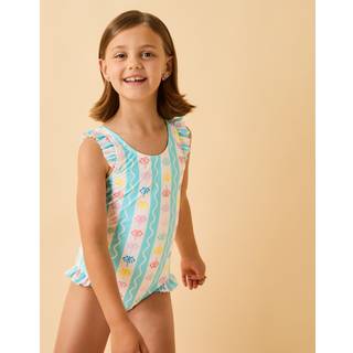Angels By Accessorize Angels By Accessorize Girls Palm Tree Stripe Swimsuit
