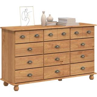 Skuffeskab ASKIM Brun 79 x 40 x 133.5 cm Massivt fyrretræ